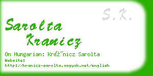 sarolta kranicz business card